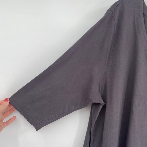 Ulla Popken Women's Dark Gray Melange Stretch Knit Shift Dress Size 20/22 - Picture 10 of 11